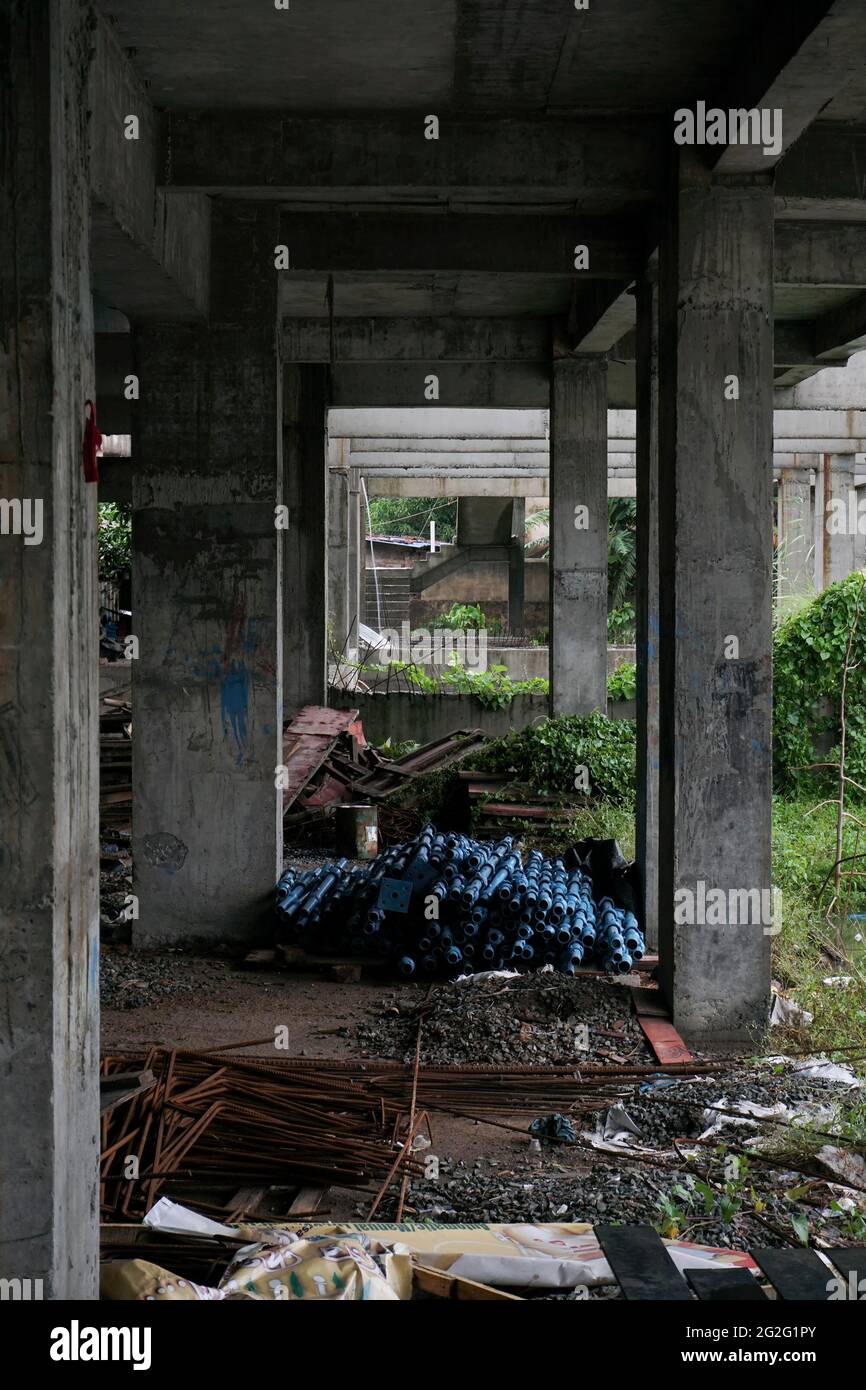 Un cantiere di spazzatura a Howrah, Bengala Occidentale, India Foto Stock