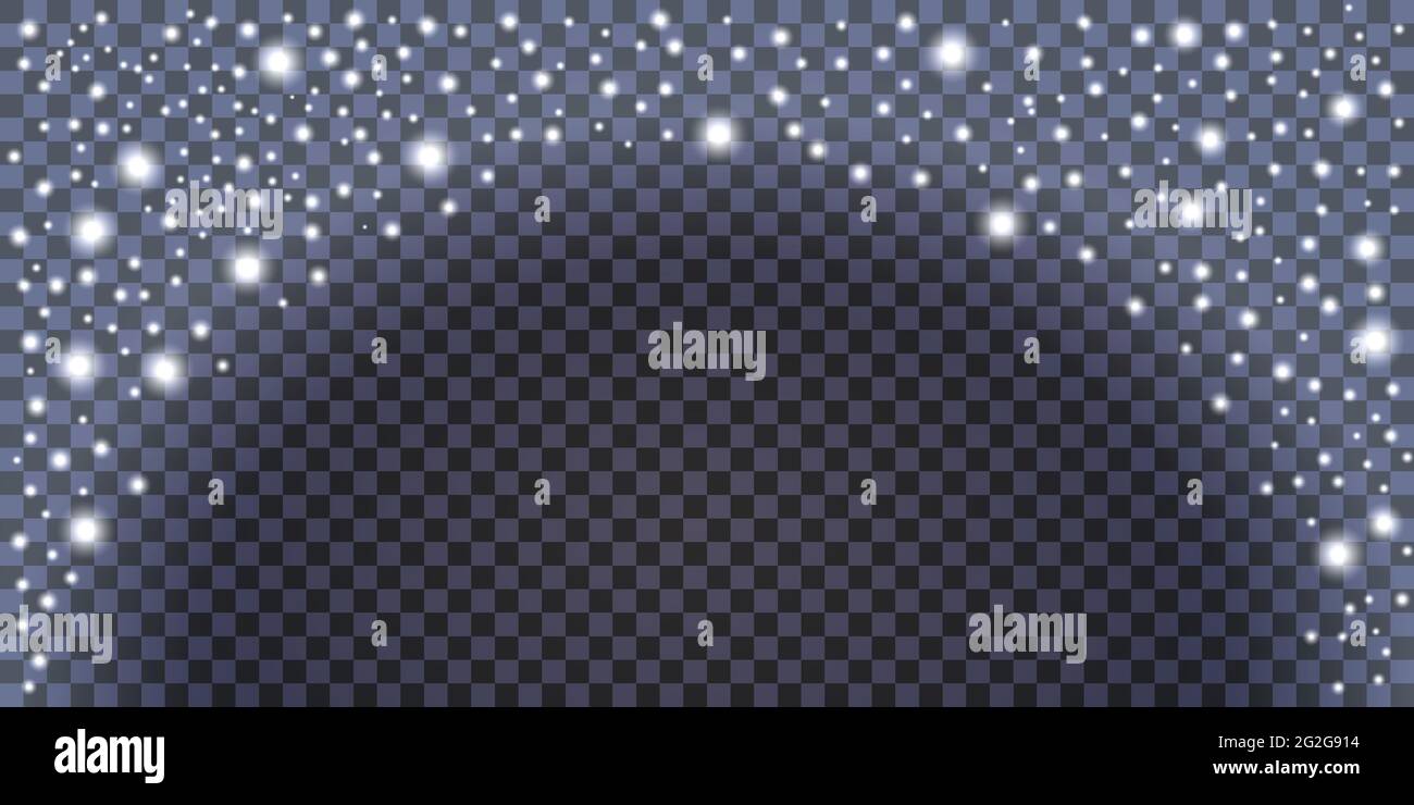 Inverno neve glitter, caduta fiocchi di neve decorazione di Natale. Illustrazione vettoriale Illustrazione Vettoriale