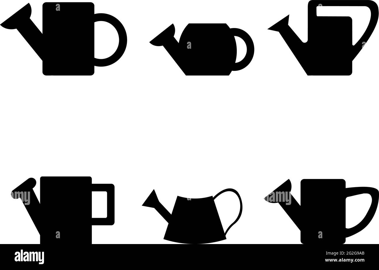 Silhouette nere di lattine d'irrigazione su sfondo bianco Illustrazione Vettoriale Silhouette nere di lattine d'irrigazione su sfondo bianco Illustrazione Vettoriale