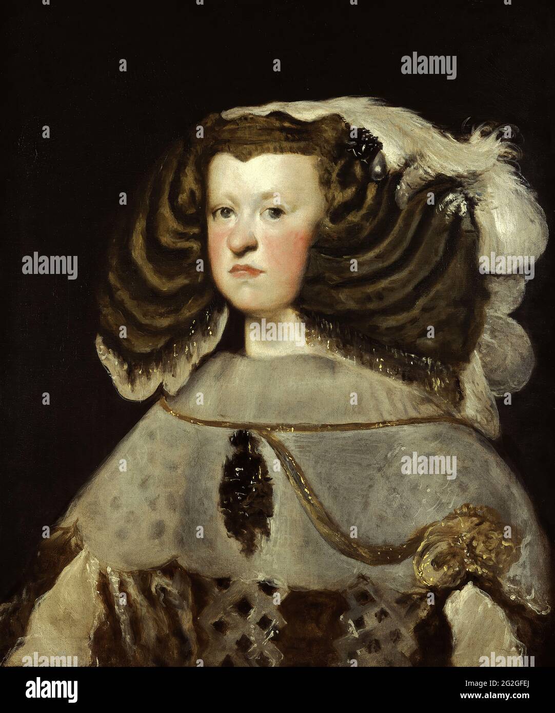 Diego VelÃ¡zquez - Ritratto di Mariana d'Austria Regina di Spagna Foto Stock