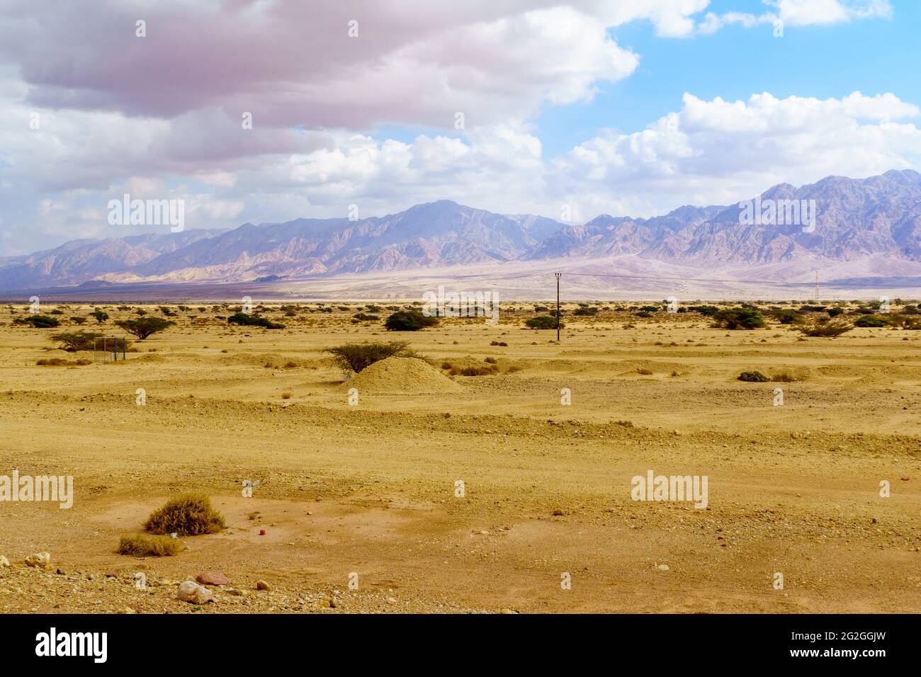 Vista di Arava il paesaggio del deserto, Israele sud Foto Stock