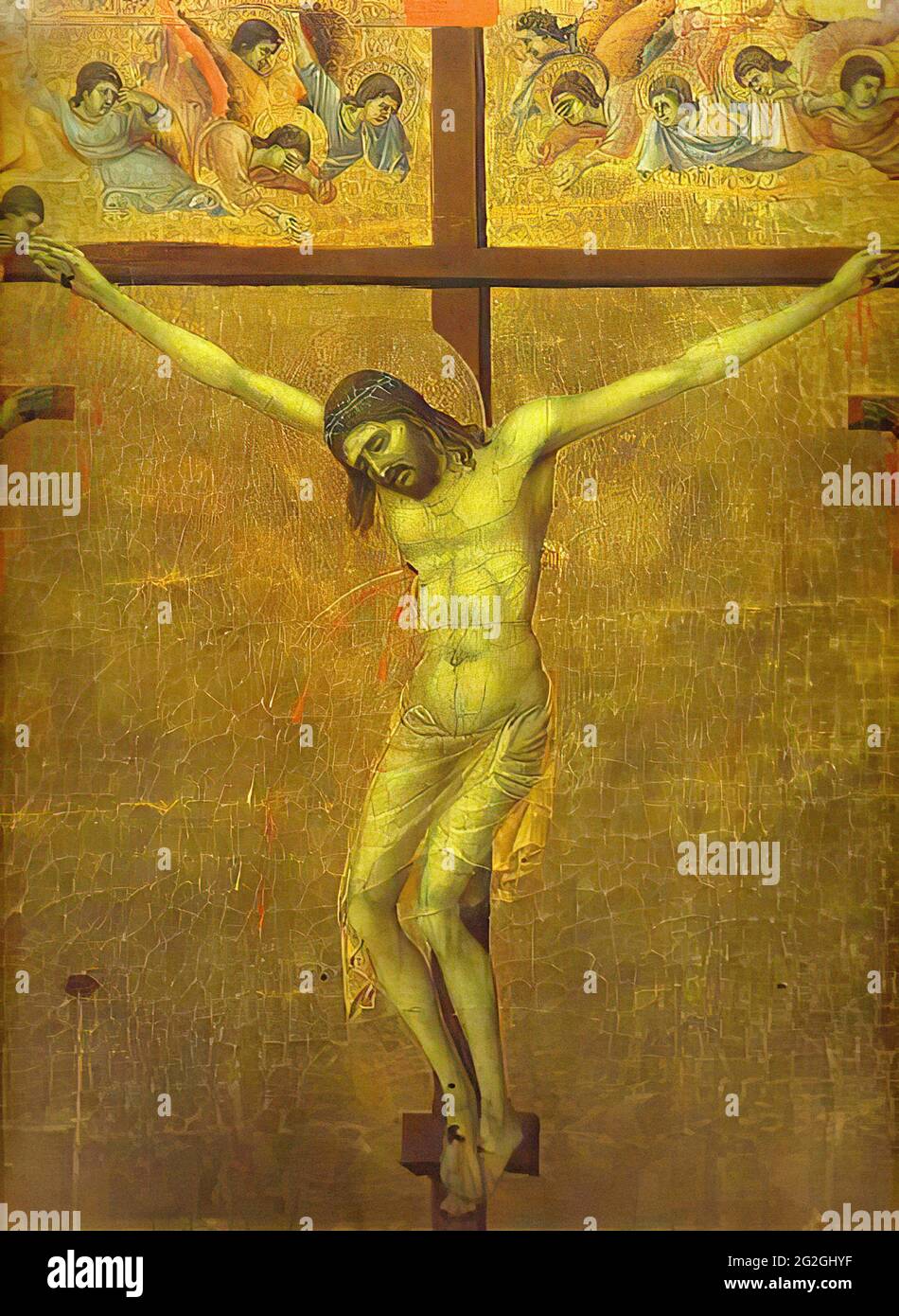 Duccio DI Buoninsegna - Crocifissione 1311 Foto Stock