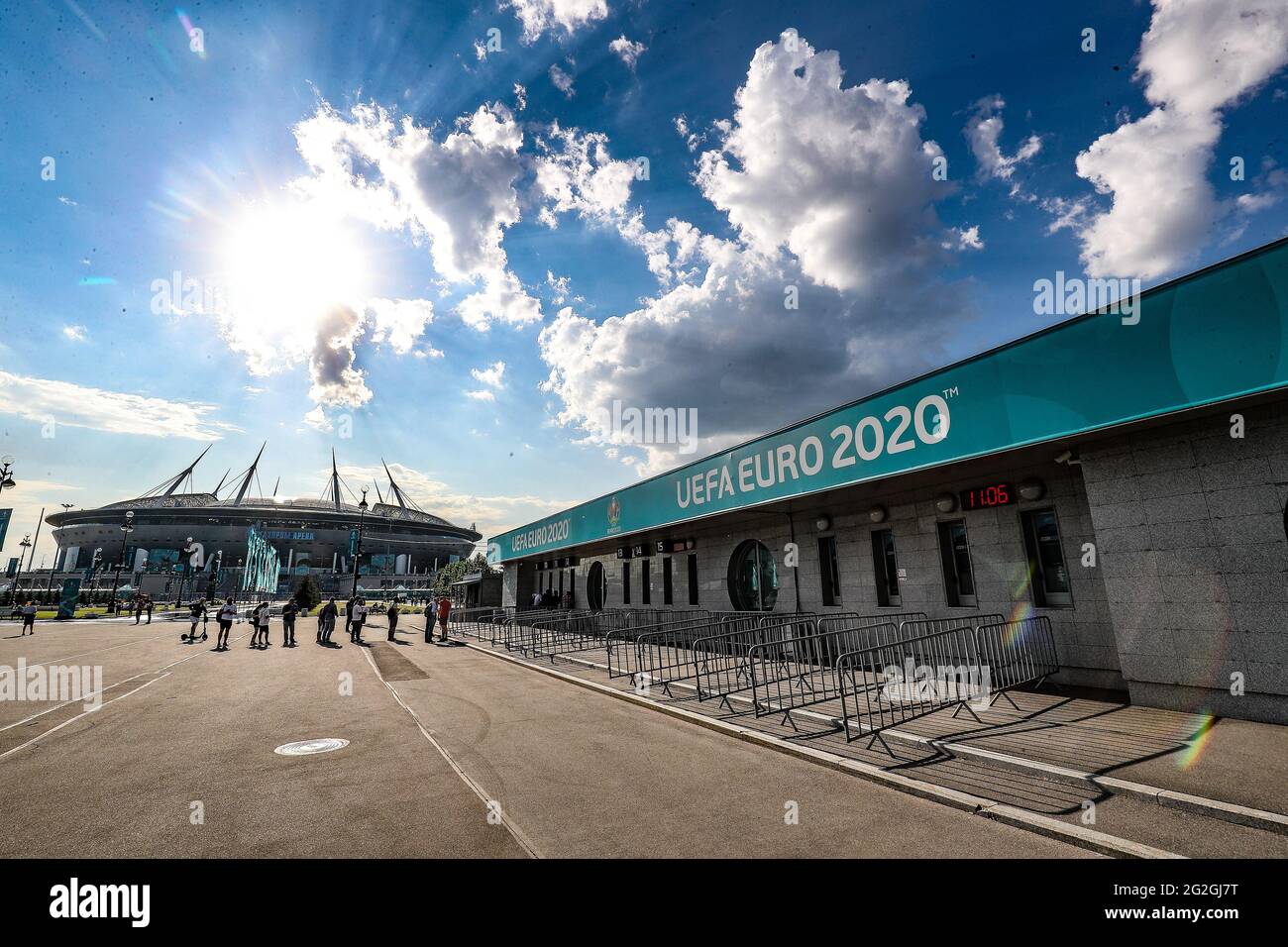 L'illustrazione mostra lo stadio di San Pietroburgo in vista di una sessione di allenamento della nazionale belga di calcio Red Devils, a Saint-Petersbou Foto Stock