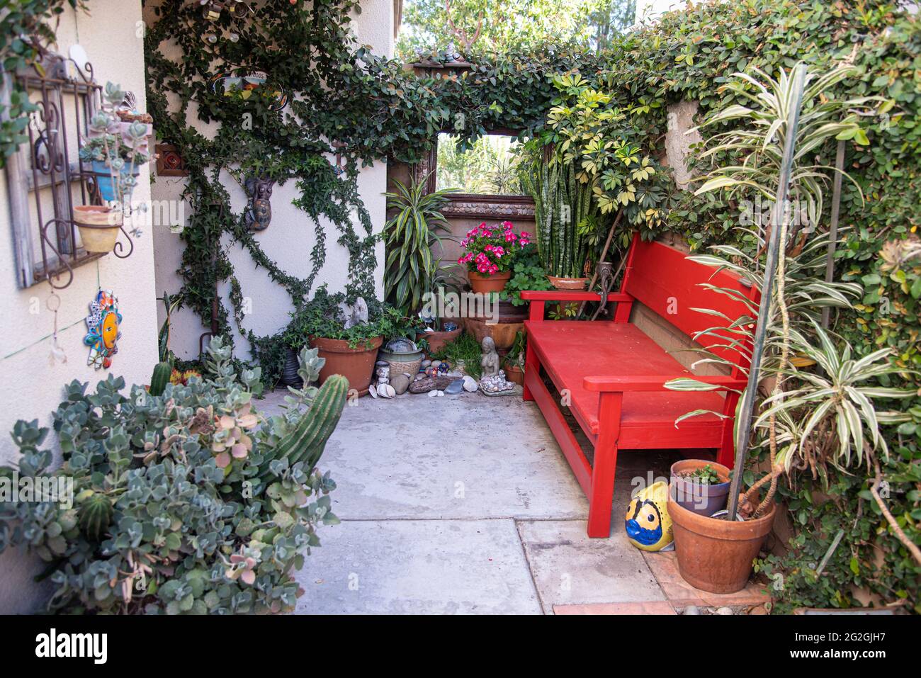 L'ingresso a una casa a Placentia, California, Stati Uniti. Foto Stock