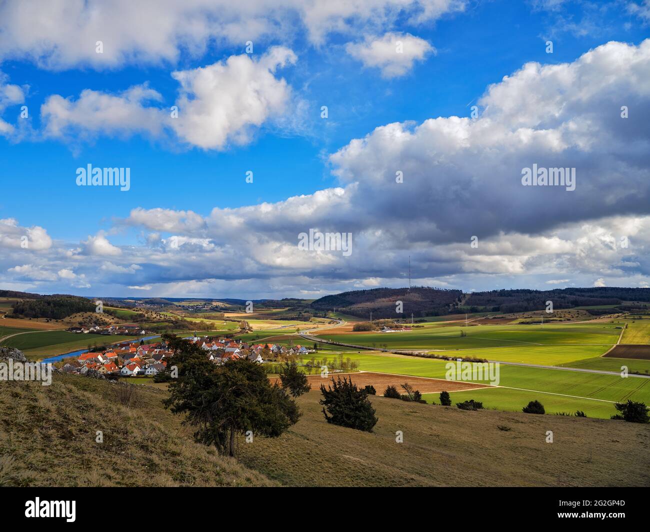 Sul Rolleberg nel Nördlinger Ries, Foto Stock