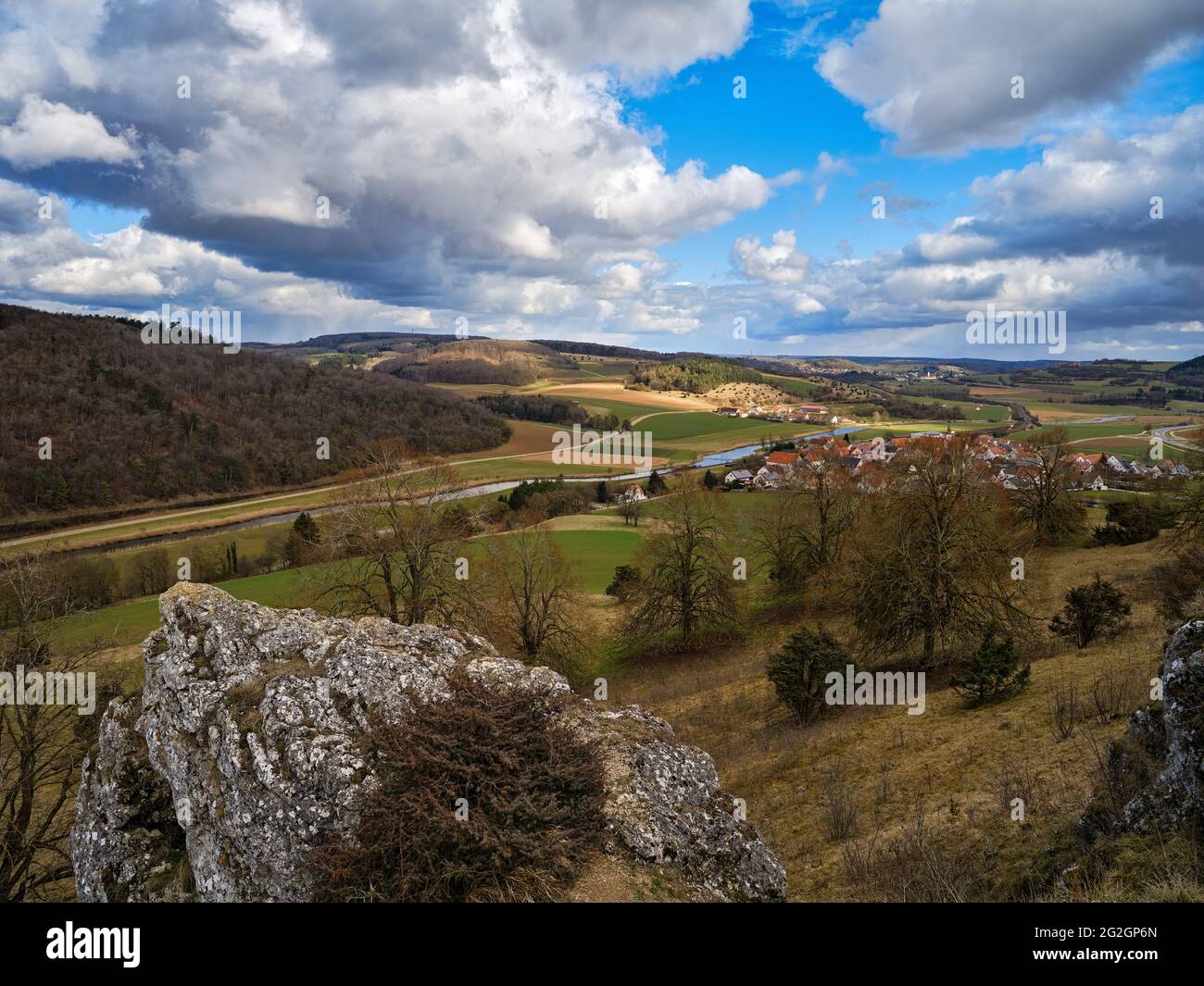 Sul Rolleberg nel Nördlinger Ries, Foto Stock