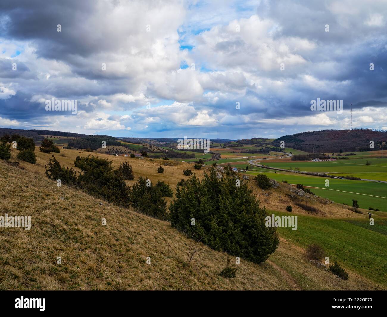 Sul Rolleberg nel Nördlinger Ries, Foto Stock