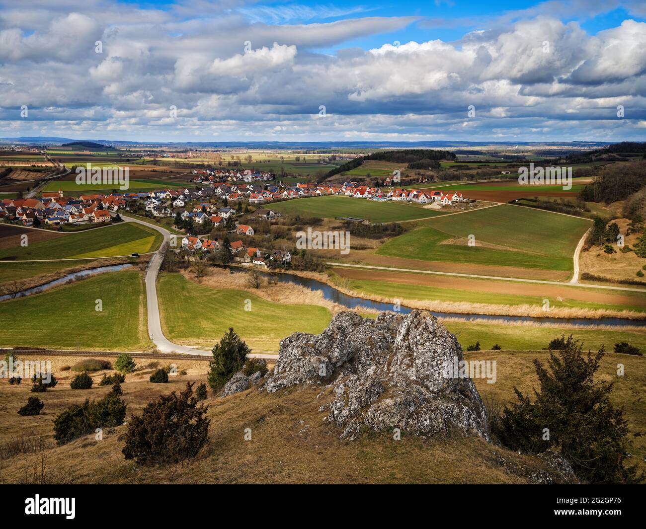 Sul Rolleberg nel Nördlinger Ries, Foto Stock