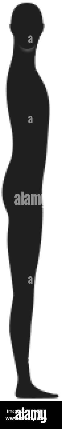 Profilo laterale di una persona di sesso neutrale con testa rivolta in avanti Illustrazione Vettoriale