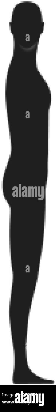 Profilo vista laterale di un maschio con testa rivolta in avanti Illustrazione Vettoriale