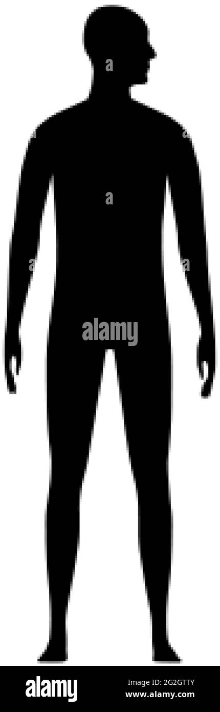 Profilo vista frontale di un uomo con testa rivolta verso la spalla Illustrazione Vettoriale