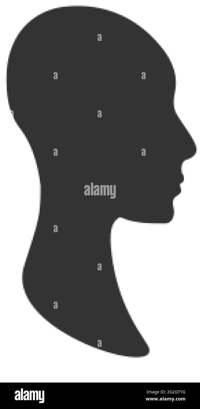 Avatar profilo anonimo di una vista laterale di sesso neutro faccia Illustrazione Vettoriale