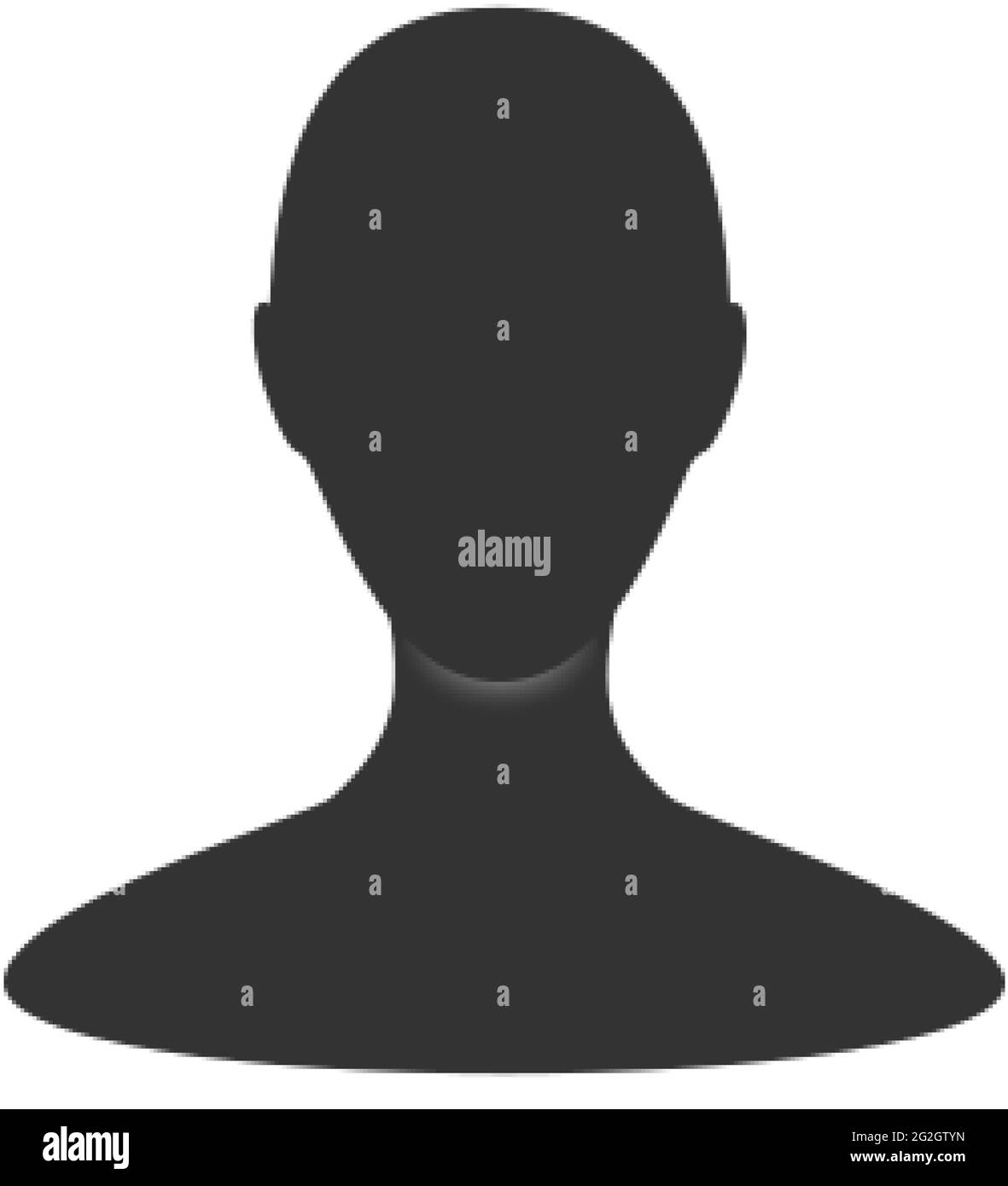 Avatar profilo neutro di genere. Vista frontale di una persona anonima Illustrazione Vettoriale