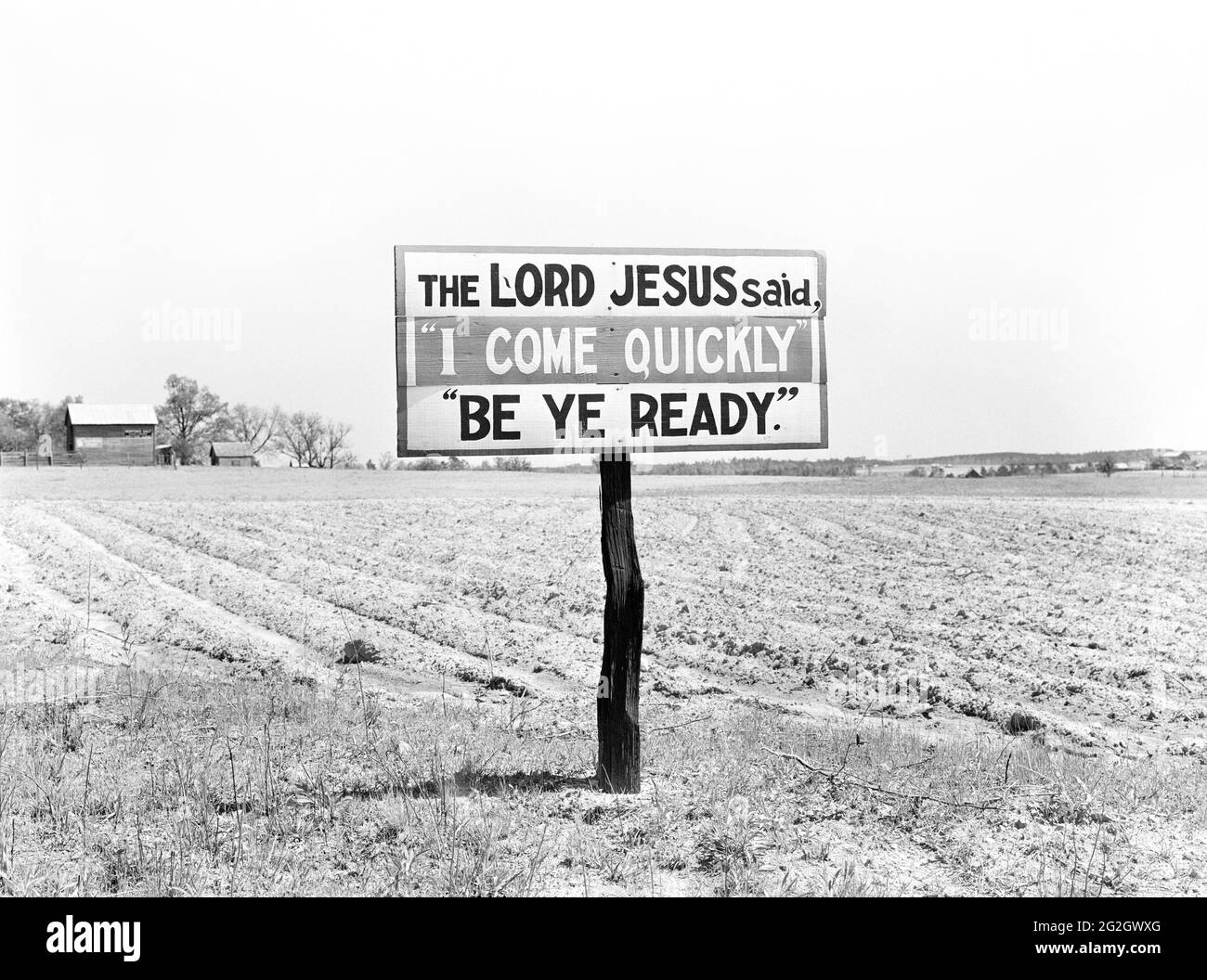 Segno religioso lungo autostrada, Georgia, Stati Uniti, Marion Post Wolcott, U.S. Farm Security Administration, maggio 1939 Foto Stock