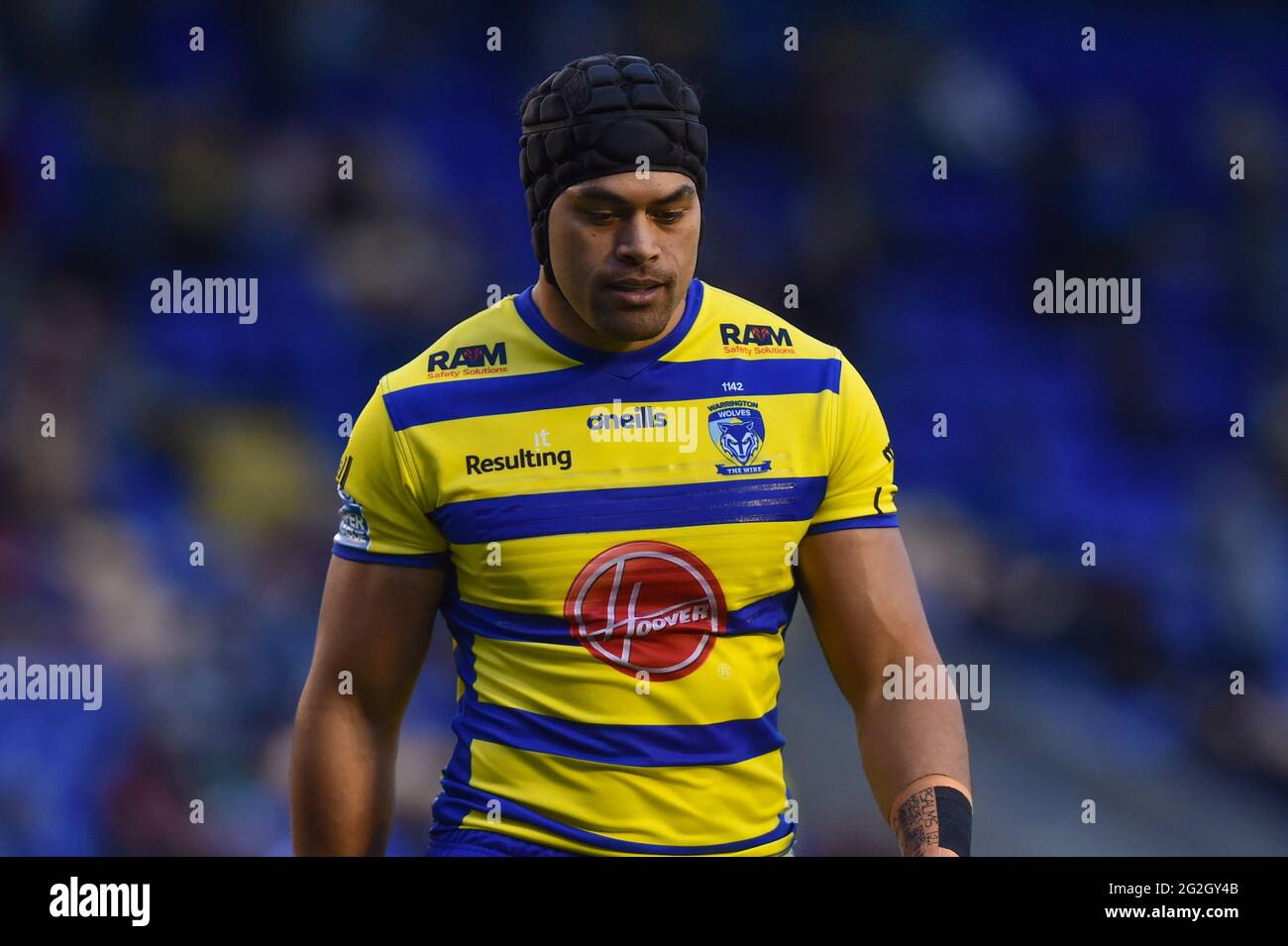 Warrington, Regno Unito. 11 Giugno 2021. Sitaleki Akauola (20) di Warrington Wolves durante la partita a Warrington, Regno Unito, il 11/06/2021. (Foto di Richard Long/News Images/Sipa USA) Credit: Sipa USA/Alamy Live News Foto Stock