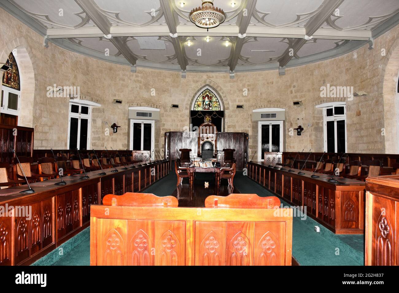 House of Parliament Barbados sitting Sense 1874 / foto interna Foto Stock