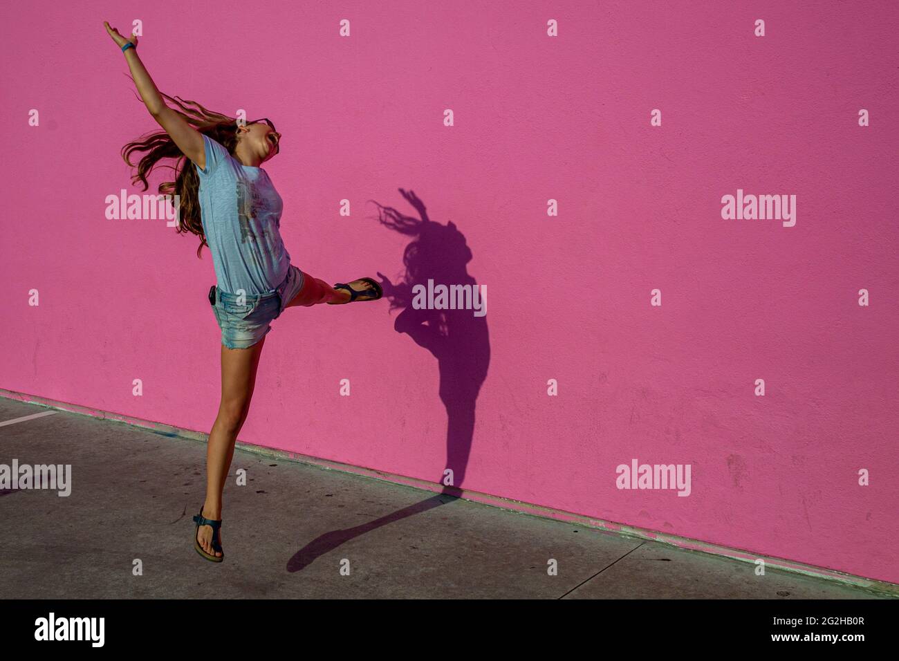The Pink Wall al Paul Smith Store di Los Angeles, California, USA Foto Stock