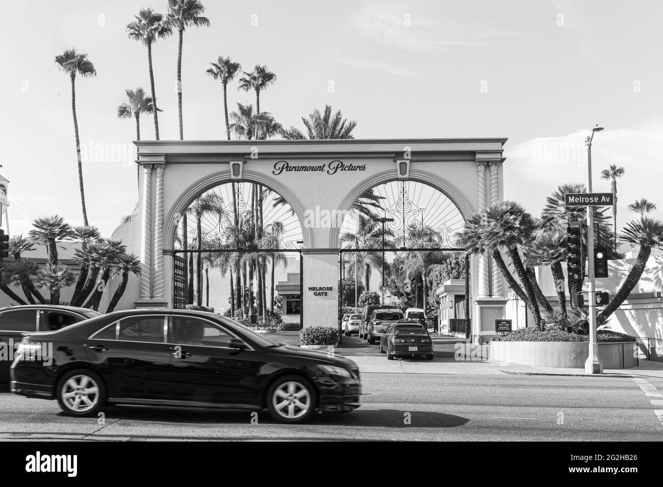 Ingresso al Paramount Studios a Los Angeles, California, USA Foto Stock