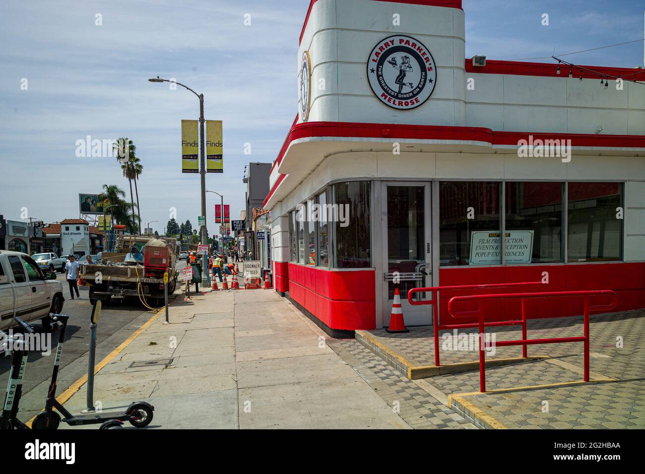 Melrose Avenue a Los Angeles, spesso conosciuta con le sue iniziali L.A., è la città più popolosa dello stato della California, Stati Uniti Foto Stock