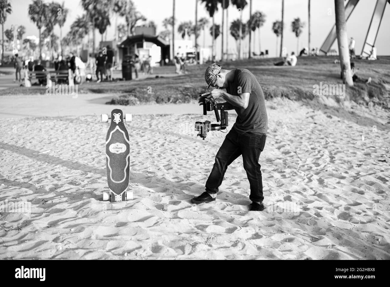 Gli skater e lo stile di vita di Venice Beach a Los Angeles, California, USA Foto Stock