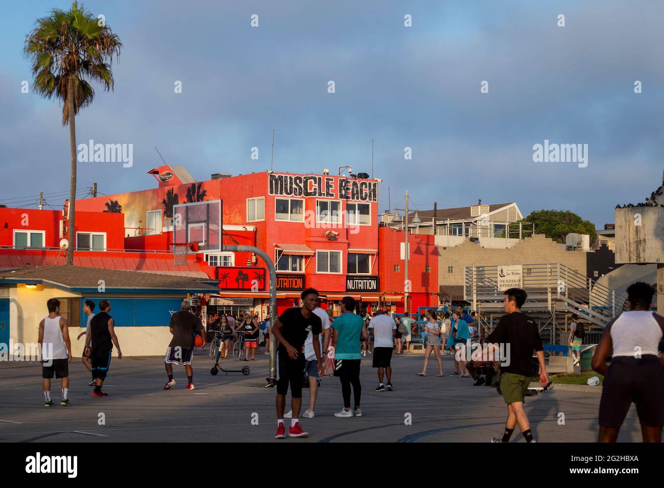 Scena a Muscle Beach a Venice Beach a Los Angeles, California, USA Foto Stock