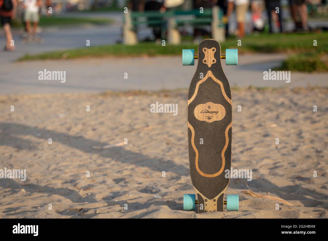 Spiaggia, Skateboard, lo stile di vita di skate a Venice Beach a Los Angeles, California, USA Foto Stock