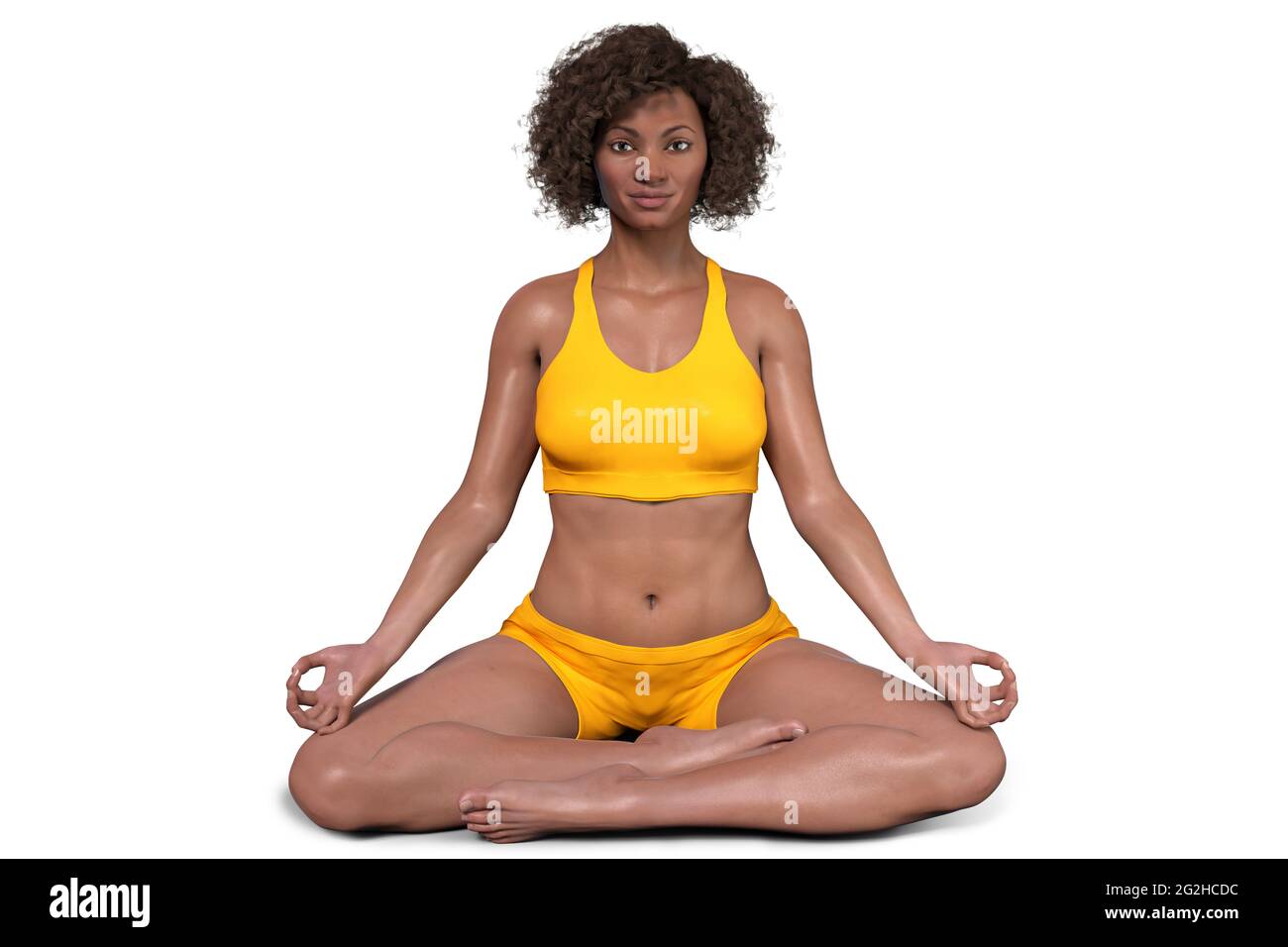 Donna in posa Lotus yoga, illustrazione Foto Stock