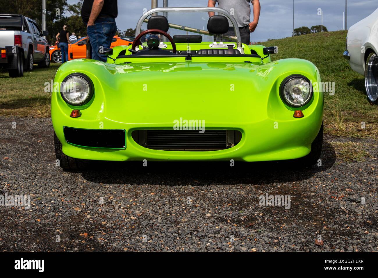 Auto sportiva convertibile verde brillante Foto Stock