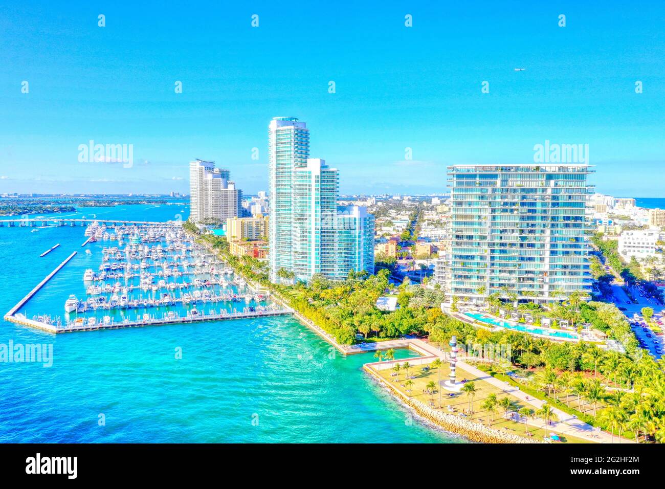 Miami Beach South Pointe condominio edifici aerei Foto Stock