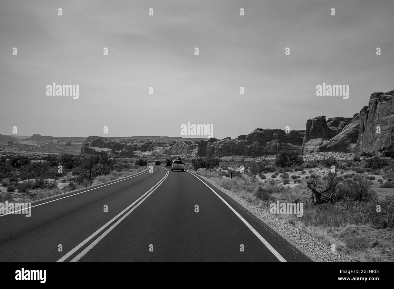 Da qualche parte sulla strada negli Stati Uniti Foto Stock
