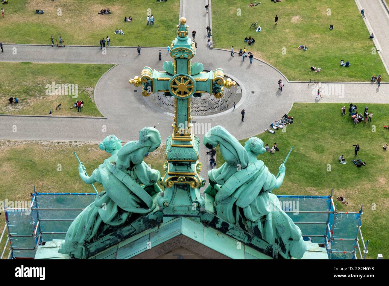 Vista dalla cattedrale su Lustgarten, Berlin Mitte, Berlino, Germania Foto Stock