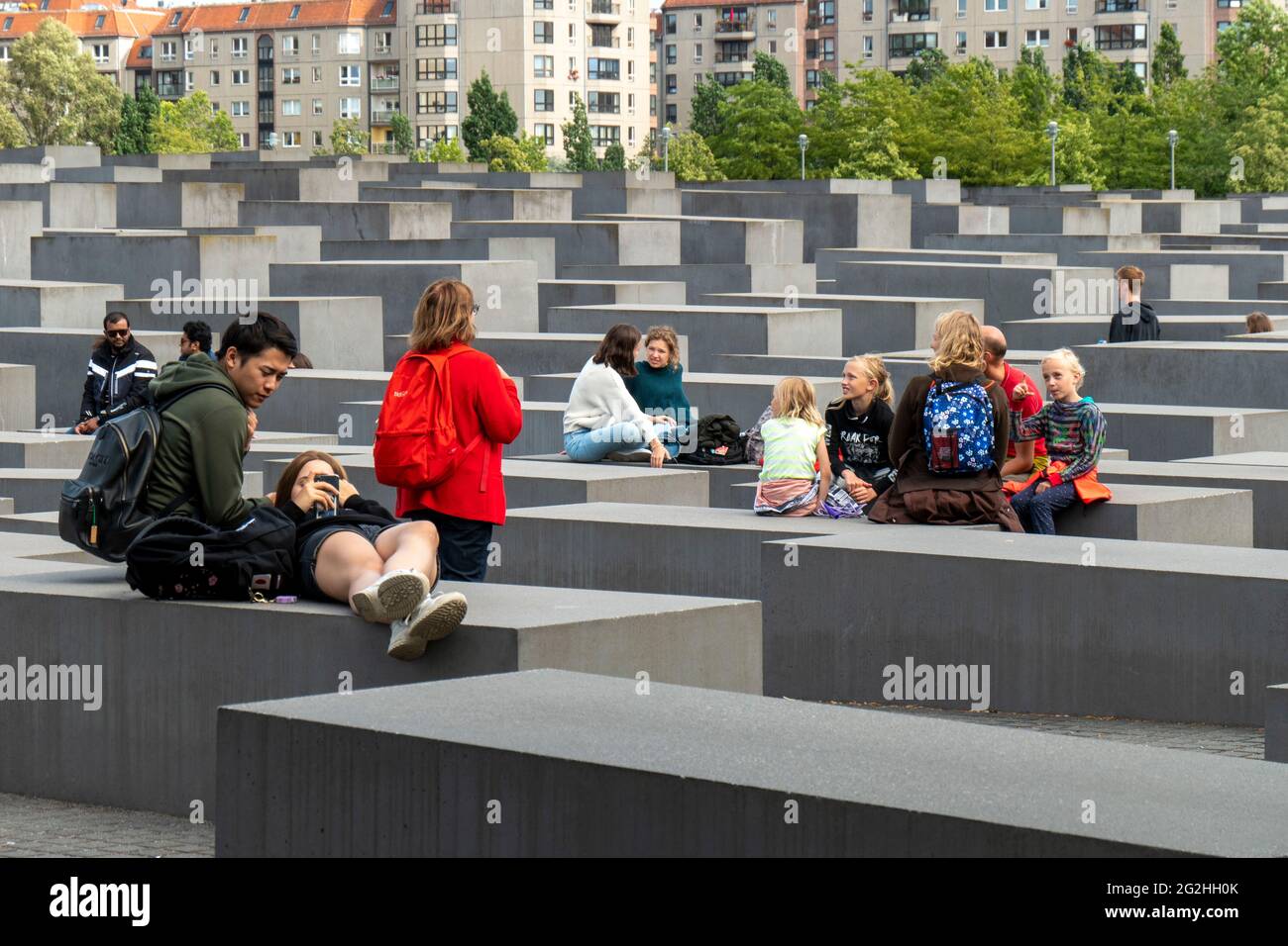 Memoriale dell'Olocausto, memoriale agli ebrei assassinati, Berlino Mitte, Berlino, Germania Foto Stock