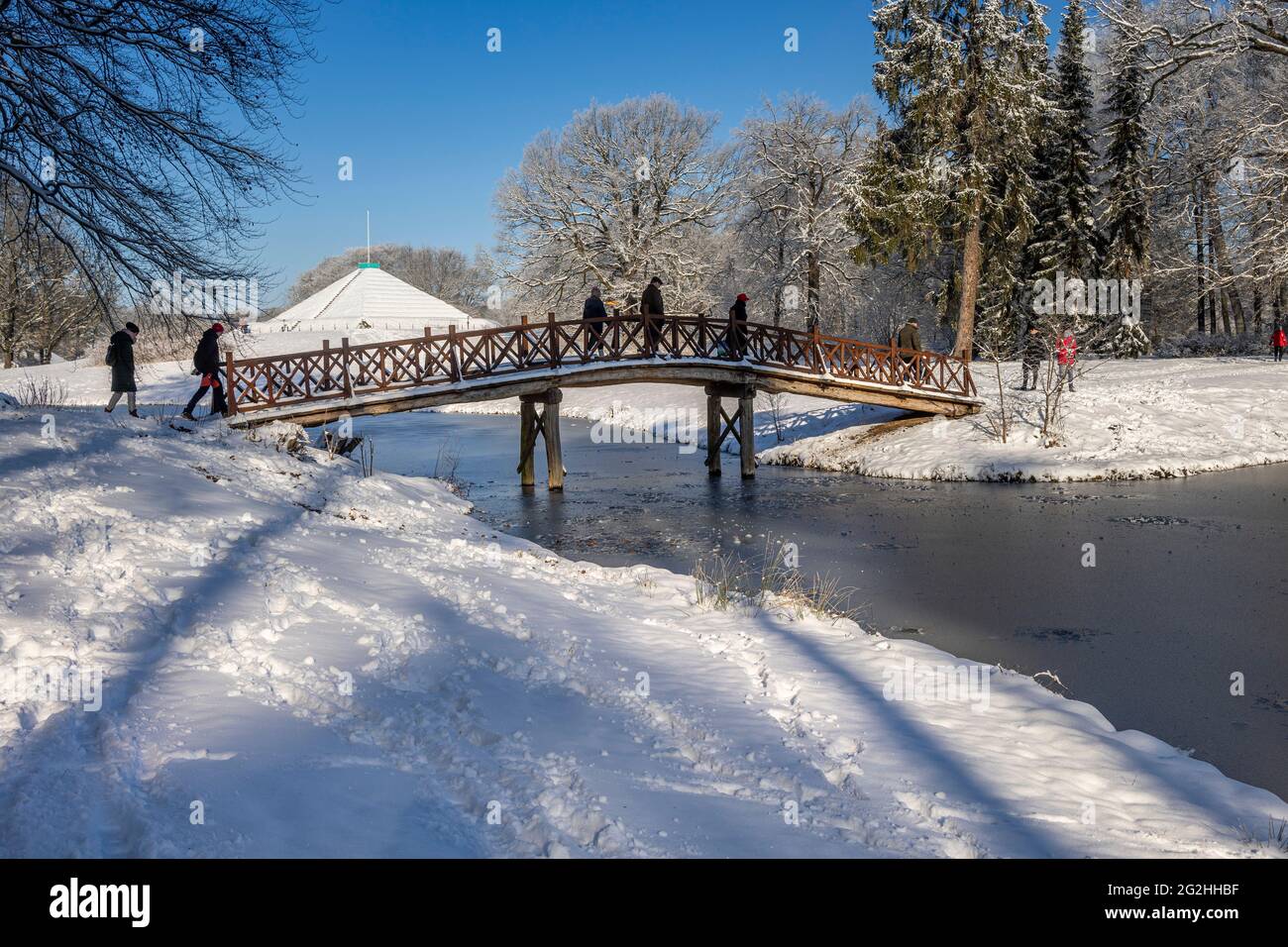 Piramide di terra nel Branitz Pücklerpark Foto Stock