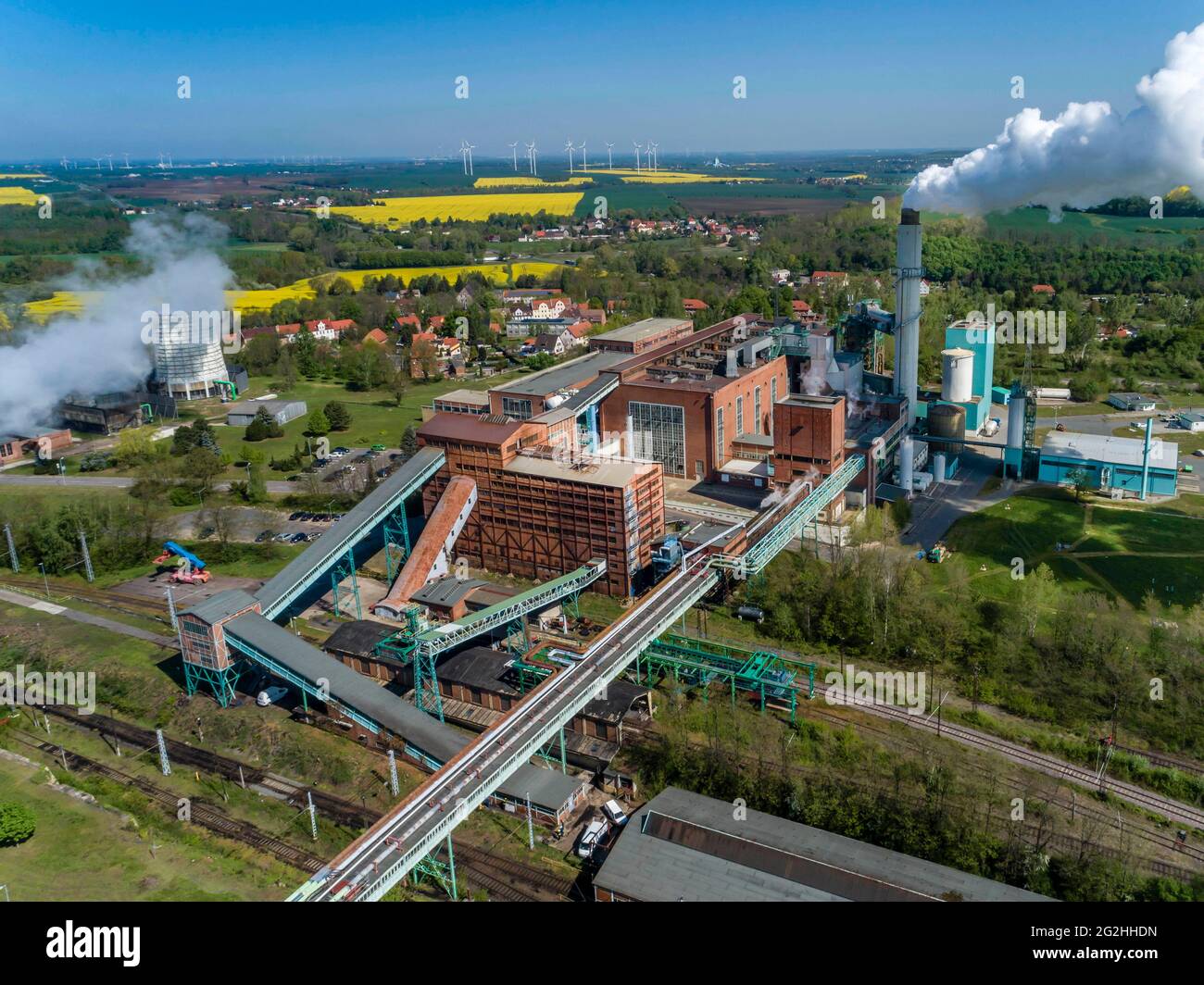 Raffinatezza della lignite in Germania centrale a Deuben Foto Stock