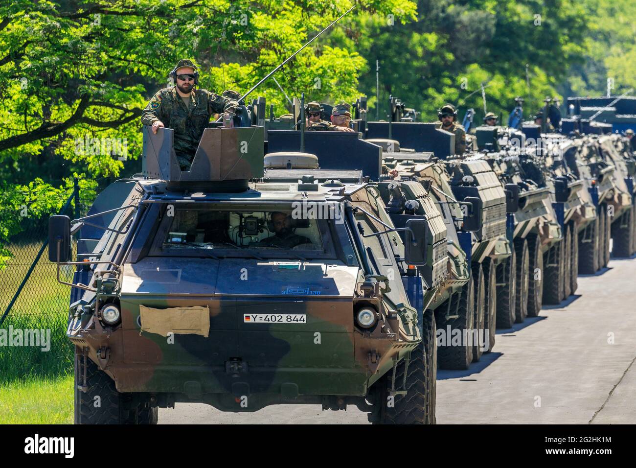 Forza di reazione rapida della NATO (VJTF) nell'area di addestramento militare nell'alta Lusazia. Foto Stock