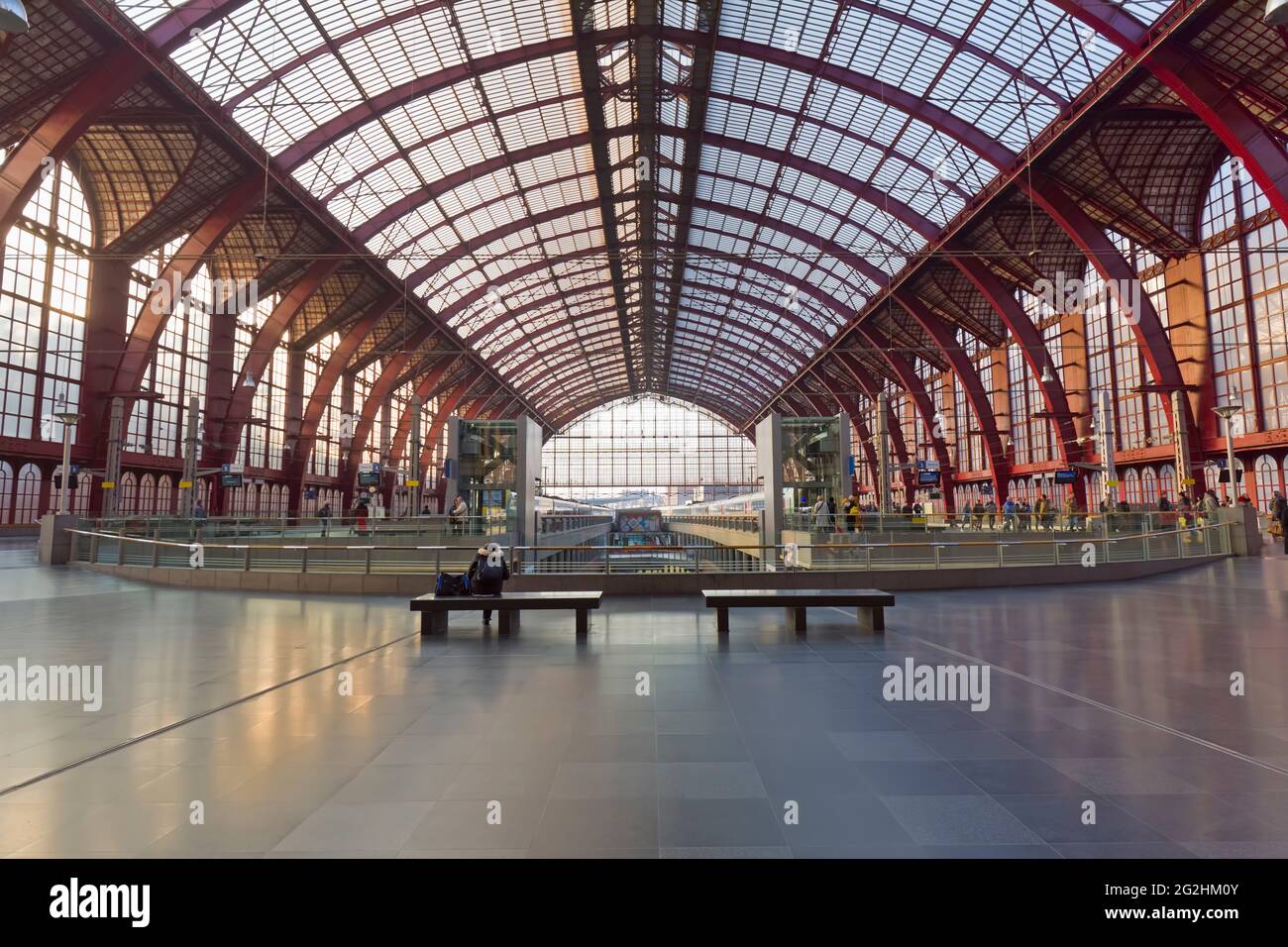 Stazione centrale di Anversa-Centraal, Anversa, Belgio, Europa Foto Stock