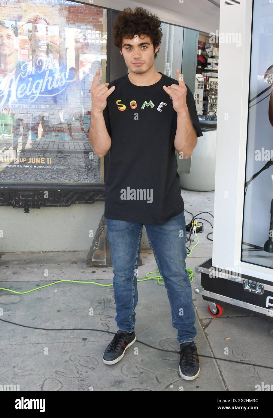 Los Angeles, Stati Uniti. 11 Giugno 2021. Emery Kelly alla presentazione della NFT Display Hologram Experience in collaborazione con MIGOS e il lancio di 'Culture III' Live da Miami, tenuto presso il piazzale del TCL Chinese Theatre di Hollywood, CA, venerdì 11 giugno 2021. (Foto di Sthanlee B. Mirador/Sipa USA) Credit: Sipa USA/Alamy Live News Foto Stock