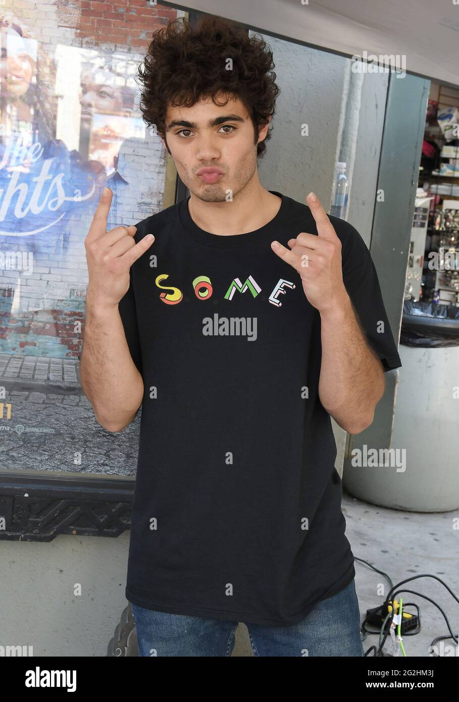 Los Angeles, Stati Uniti. 11 Giugno 2021. Emery Kelly alla presentazione della NFT Display Hologram Experience in collaborazione con MIGOS e il lancio di 'Culture III' Live da Miami, tenuto presso il piazzale del TCL Chinese Theatre di Hollywood, CA, venerdì 11 giugno 2021. (Foto di Sthanlee B. Mirador/Sipa USA) Credit: Sipa USA/Alamy Live News Foto Stock