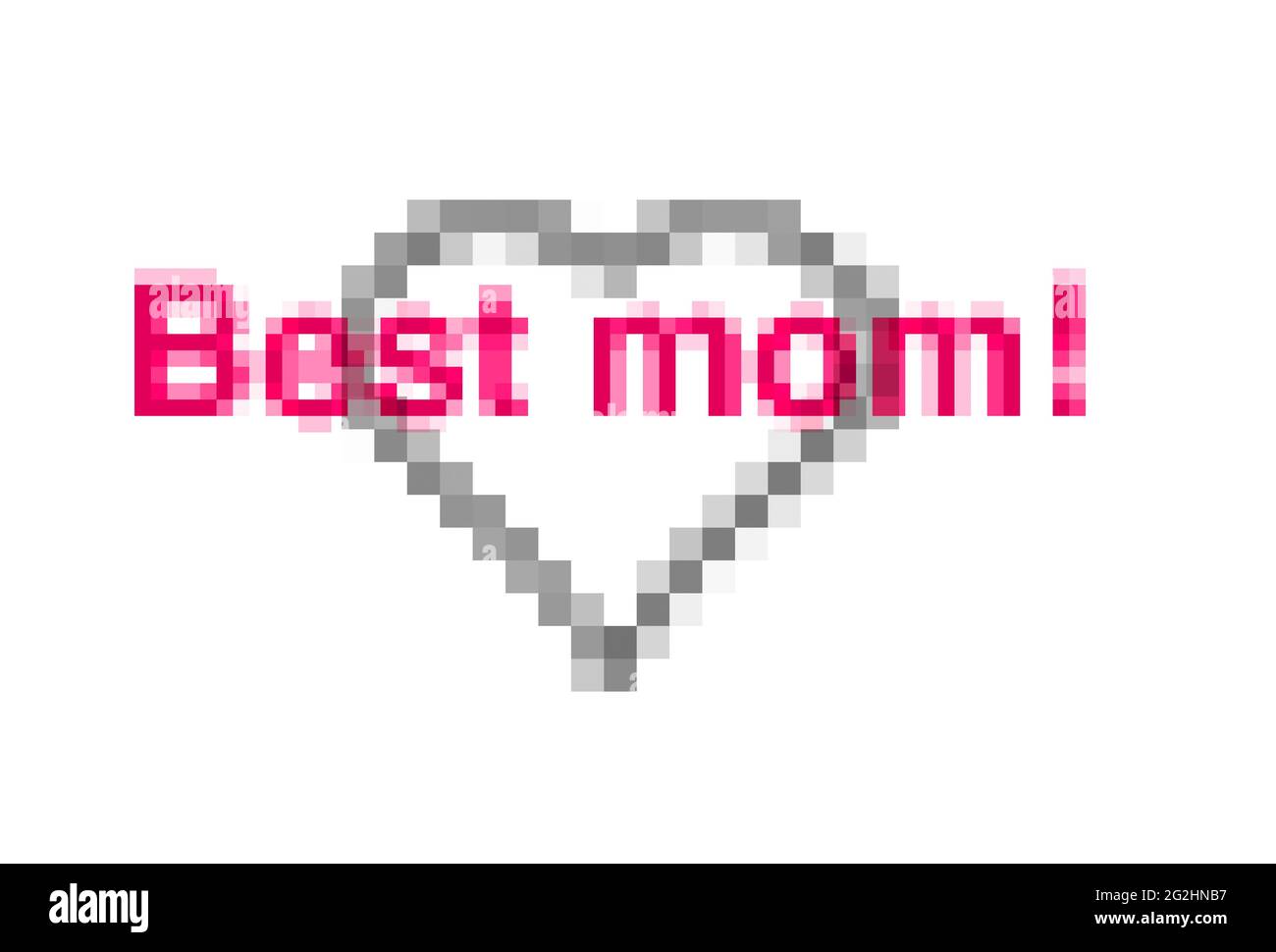 Saluto del giorno della mamma in pixel art 'migliore mamma!' Foto Stock