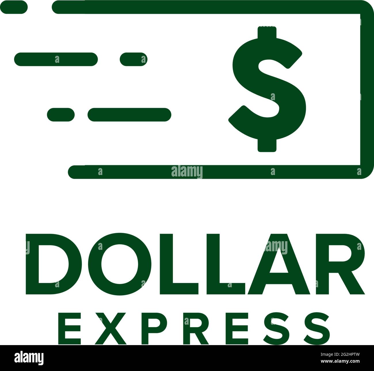 Modello vettoriale di disegno del logo Dollar express Illustrazione Vettoriale