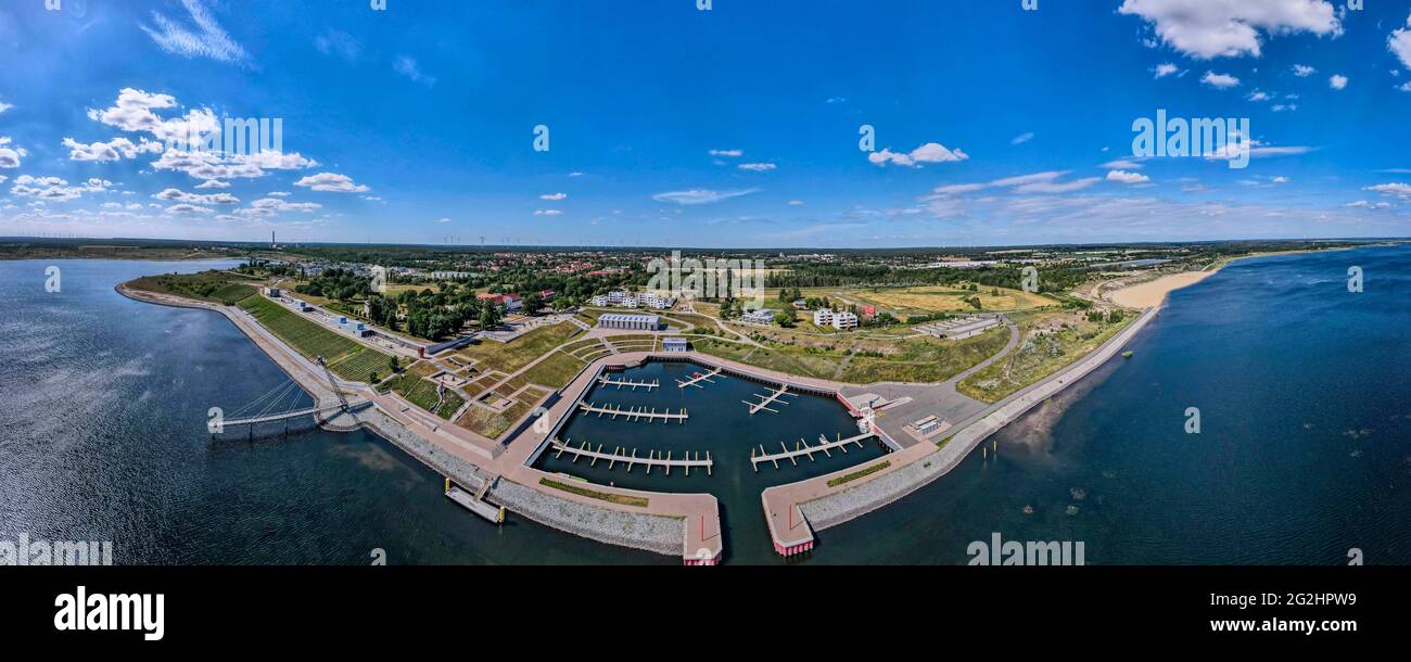 Porto della città di großräschen della miniera a cielo aperto di Meuro Foto Stock