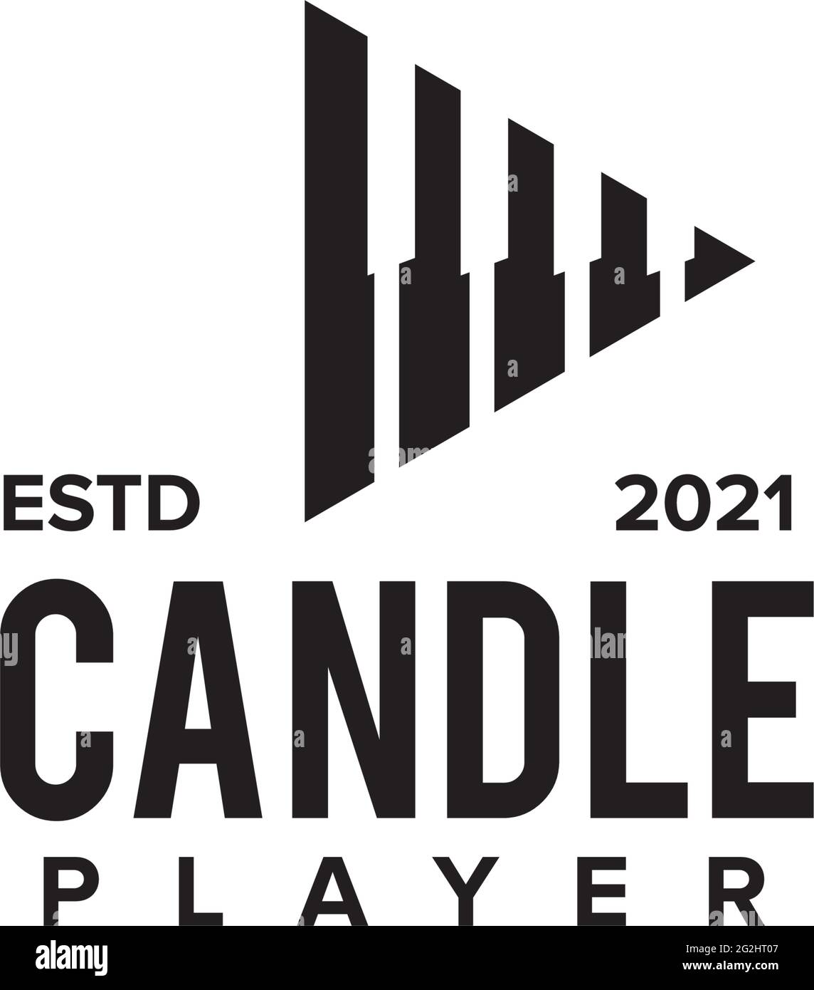 Gioca il disegno del logo dell'icona del bastone di candela nel modello di affari di scambio di denaro Illustrazione Vettoriale