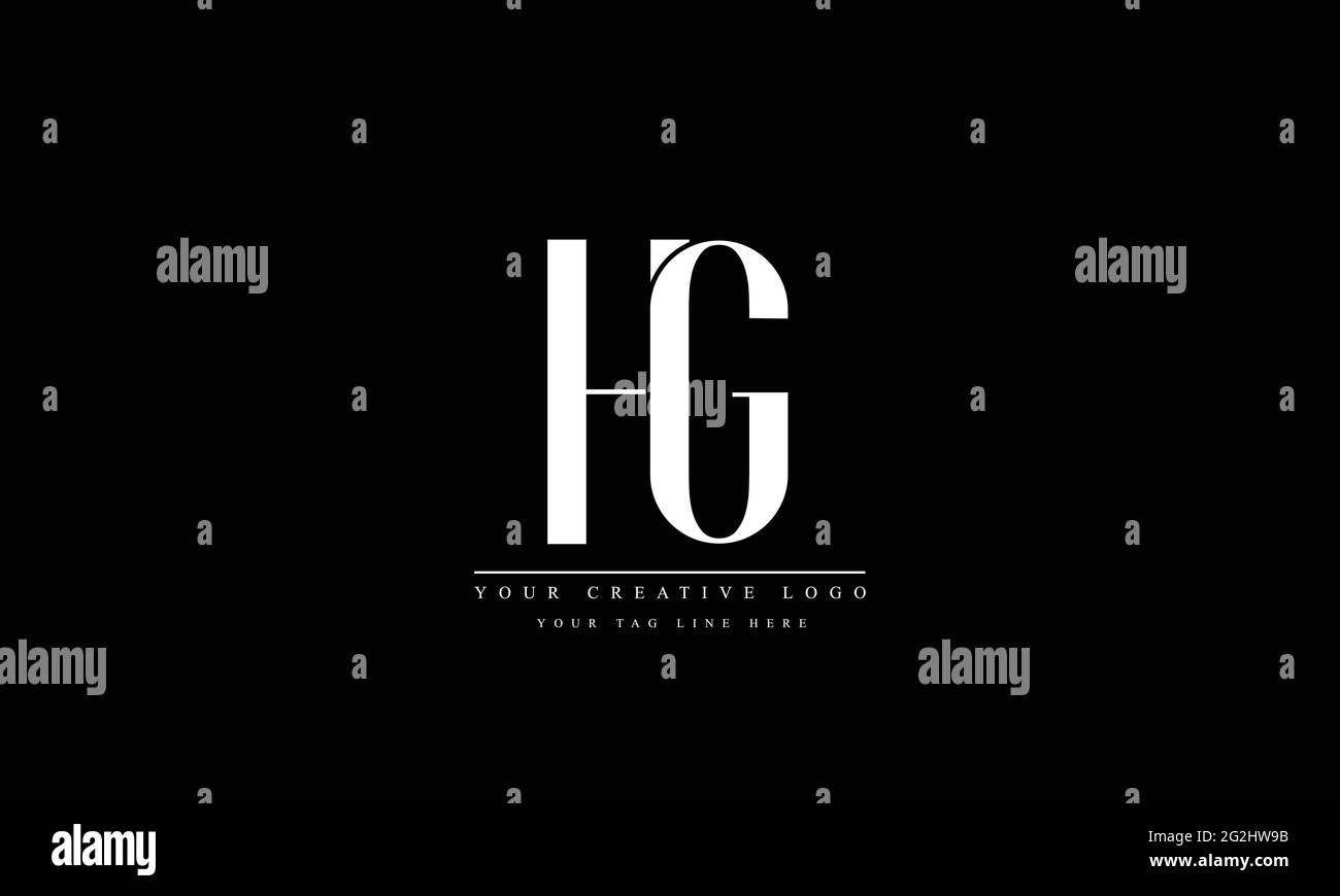 Letter Logo Design con Creative Modern Trendy Typography HG GH Illustrazione Vettoriale
