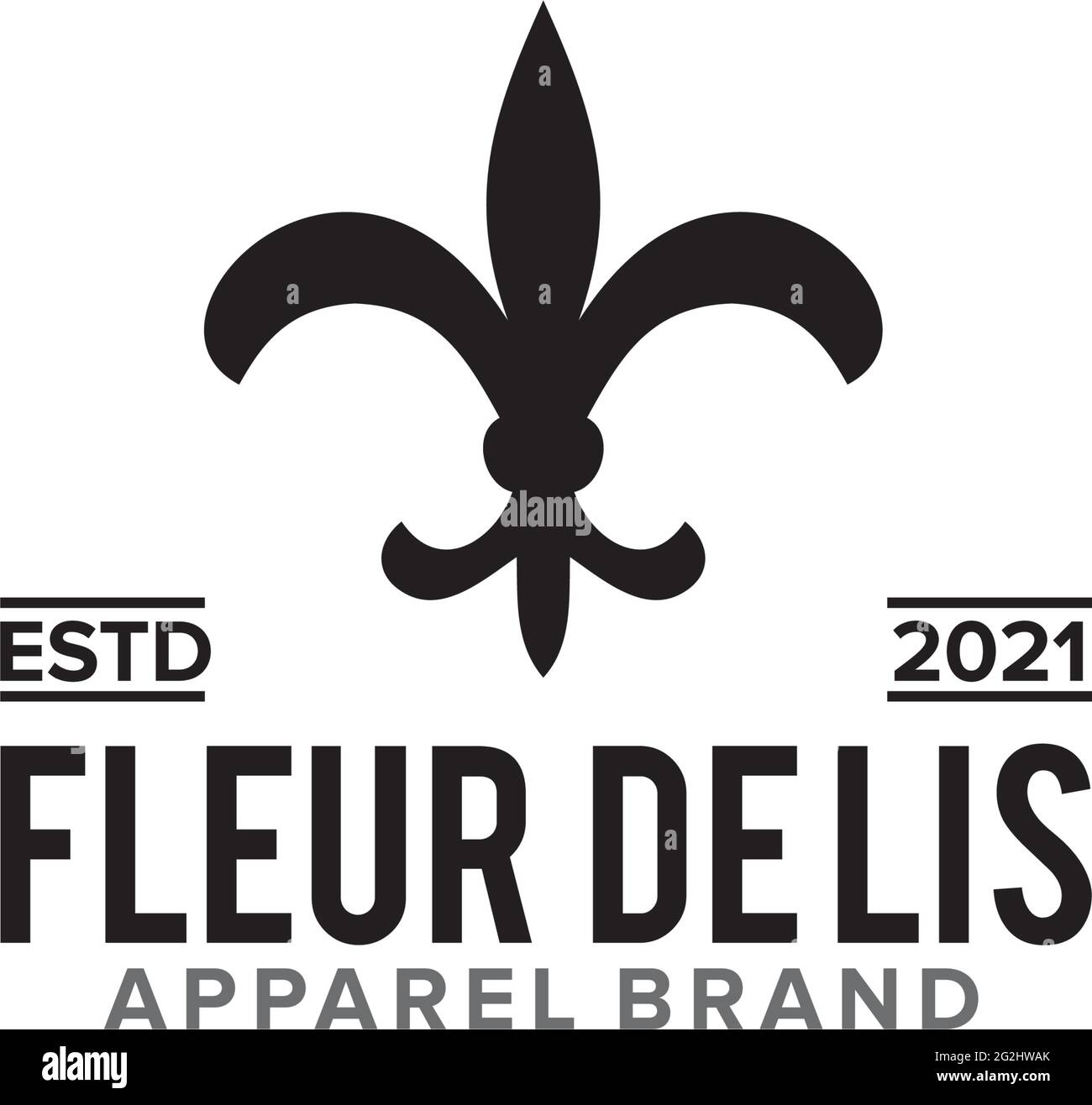 Logo Fleur de lis per l'azienda di abbigliamento Illustrazione Vettoriale