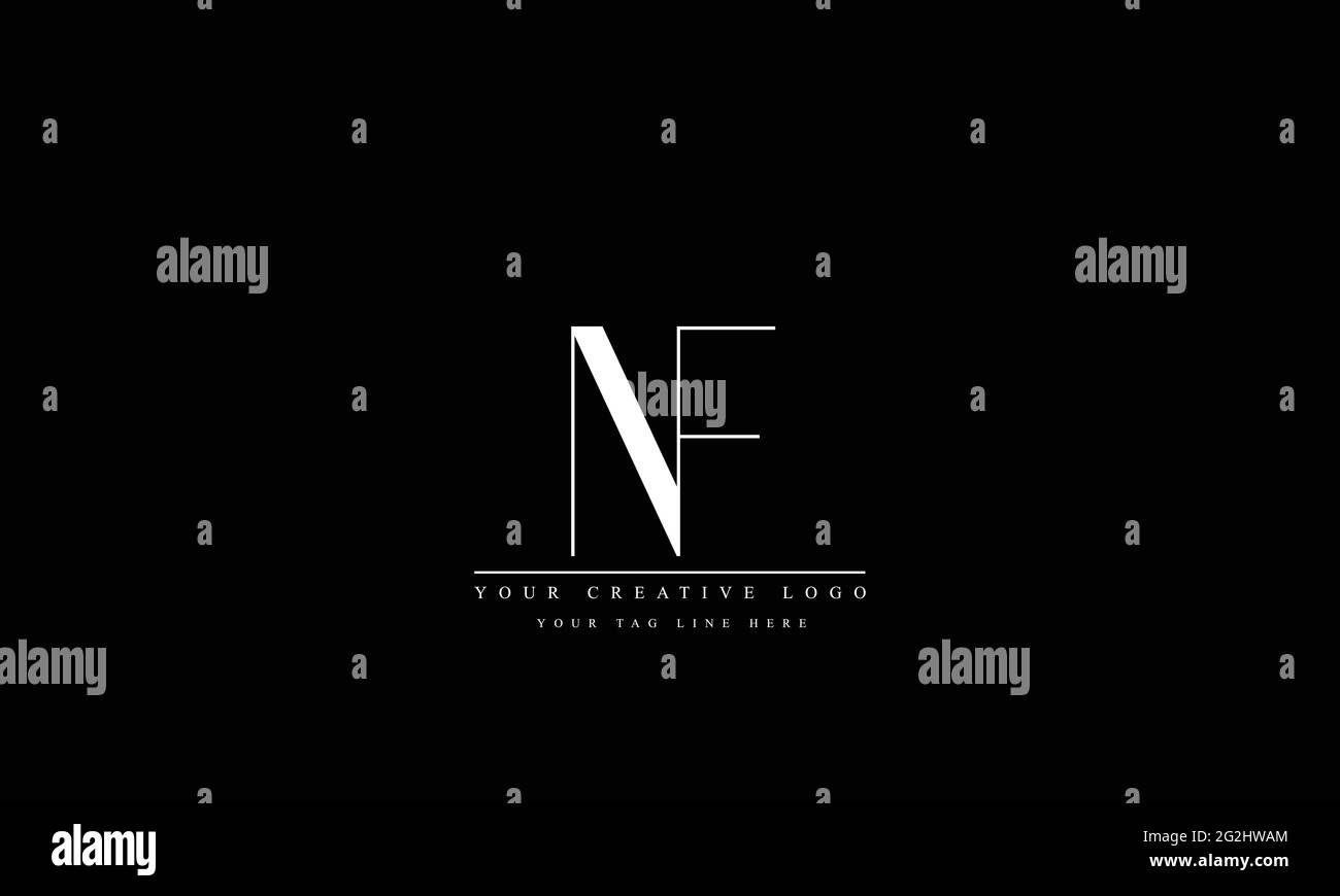 Letter Logo Design con Creative moderna Typography alla moda NF FN Illustrazione Vettoriale
