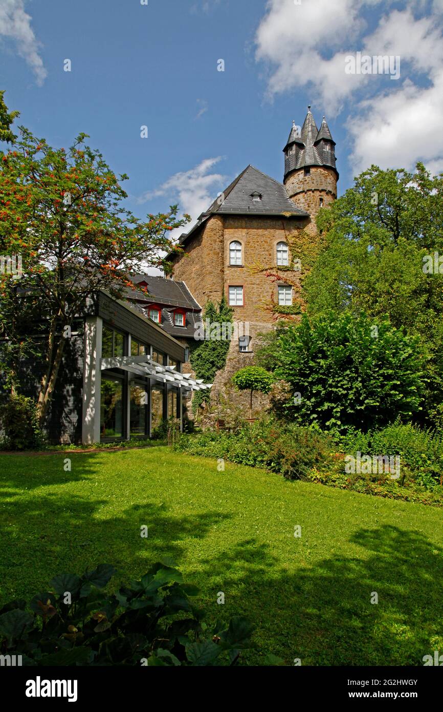 Castello, la costruzione iniziò nel 14 ° secolo, Herborn, Assia, Germania Foto Stock