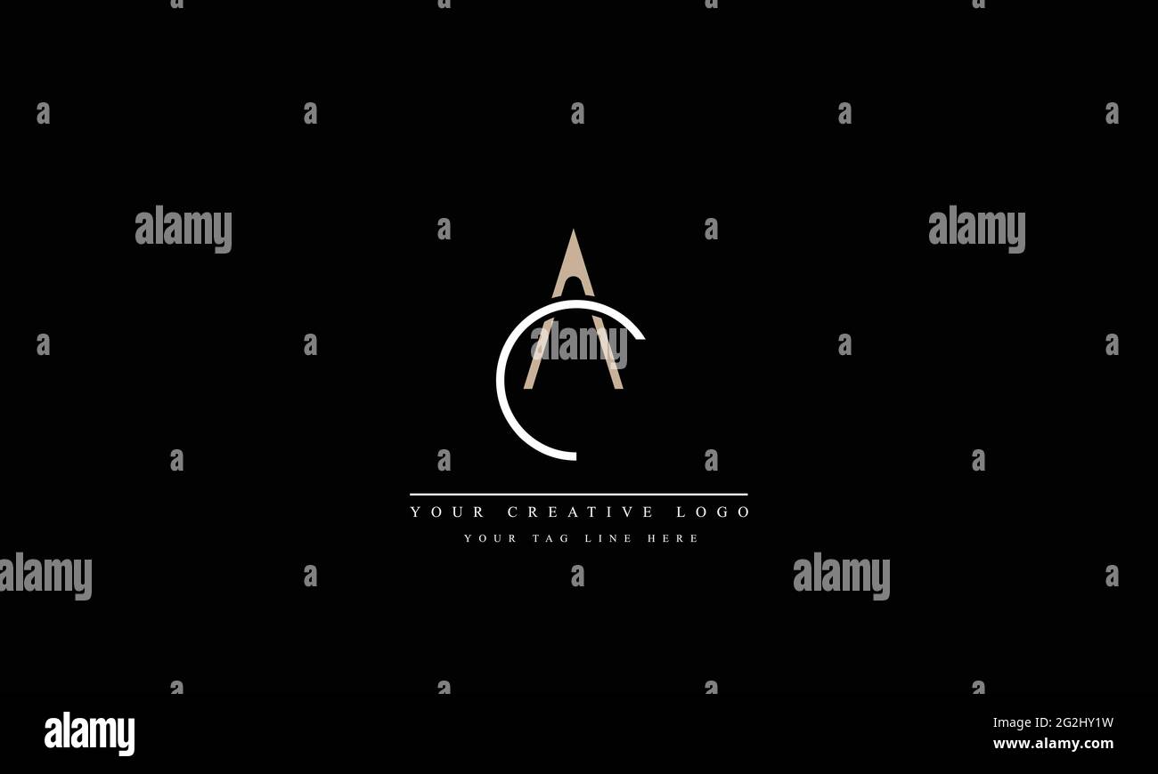 Letter Logo Design con Creative Modern Trendy Typography AC CA Illustrazione Vettoriale