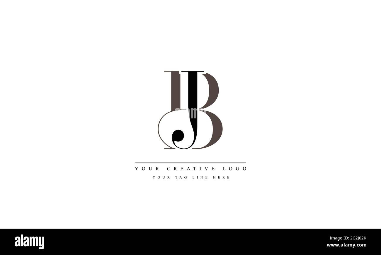 Letter Logo Design con Creative moderna Typography alla moda BJ JB Illustrazione Vettoriale