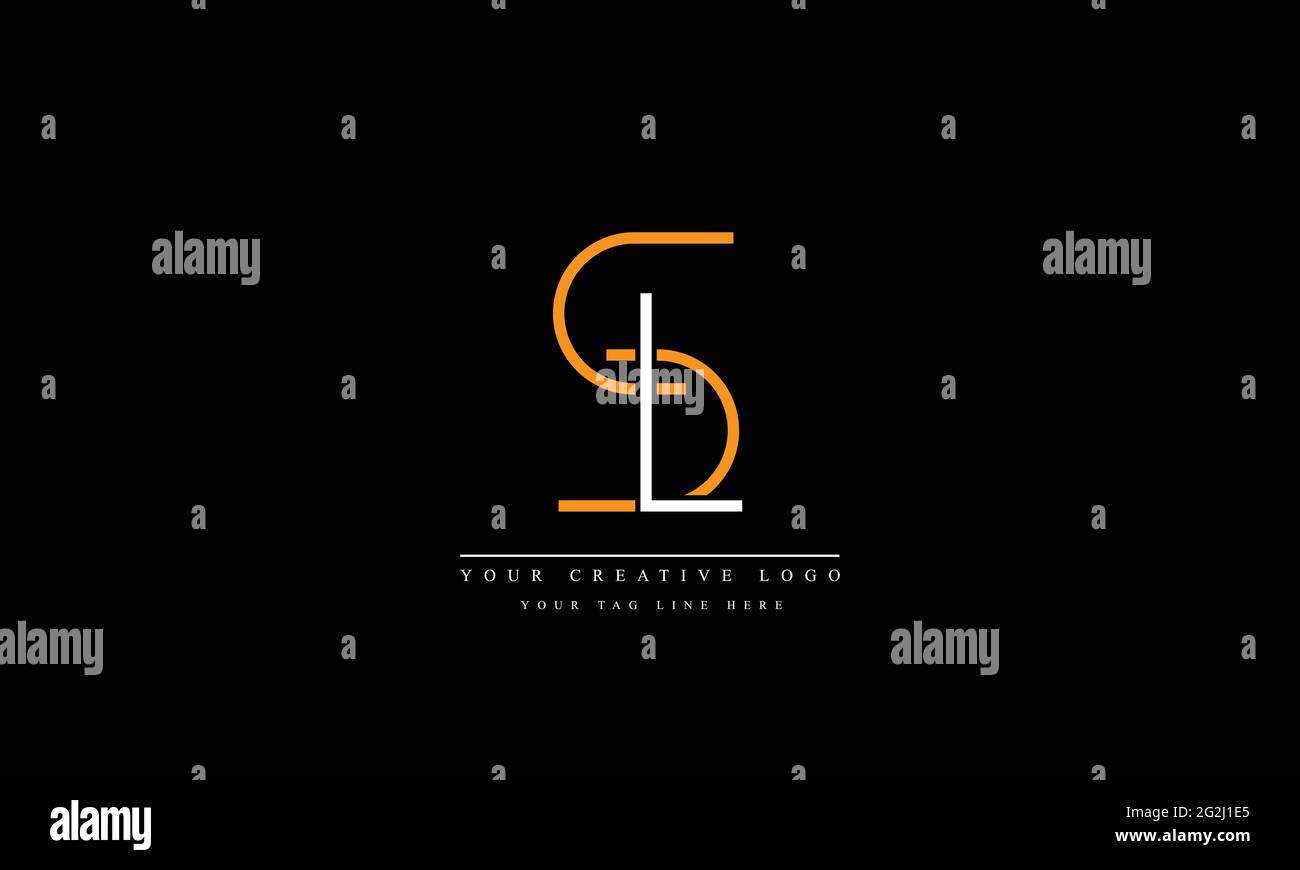 Letter Logo Design con Creative Modern Trendy Typography SL LS Illustrazione Vettoriale