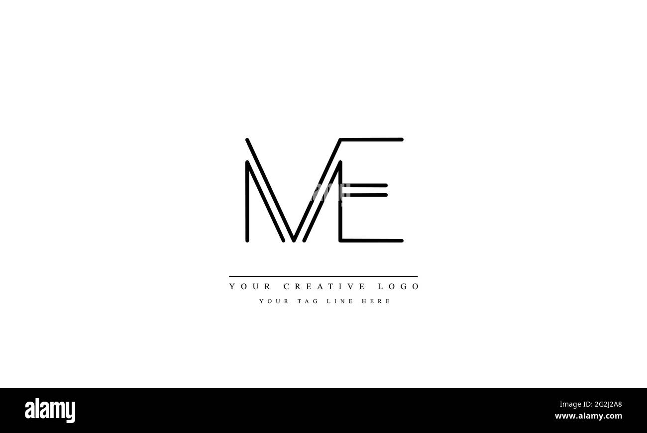 Letter Logo Design con Creative Modern Trendy Typography ME EM Illustrazione Vettoriale